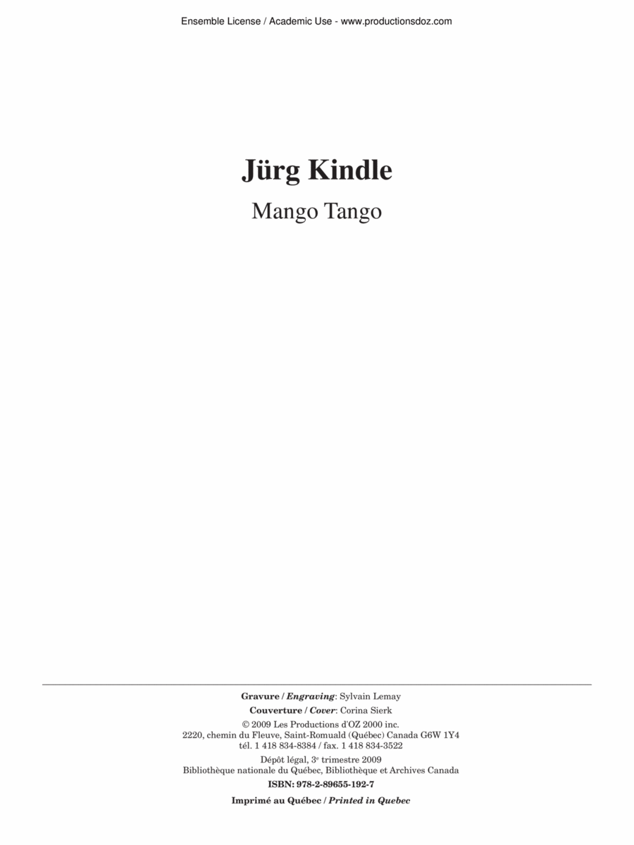 Mango tango Guitar Ensemble scores gallery preview page 1