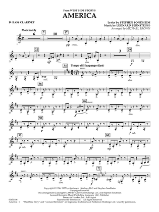 America (from West Side Story) (arr. Michael Brown) - Bb Bass Clarinet