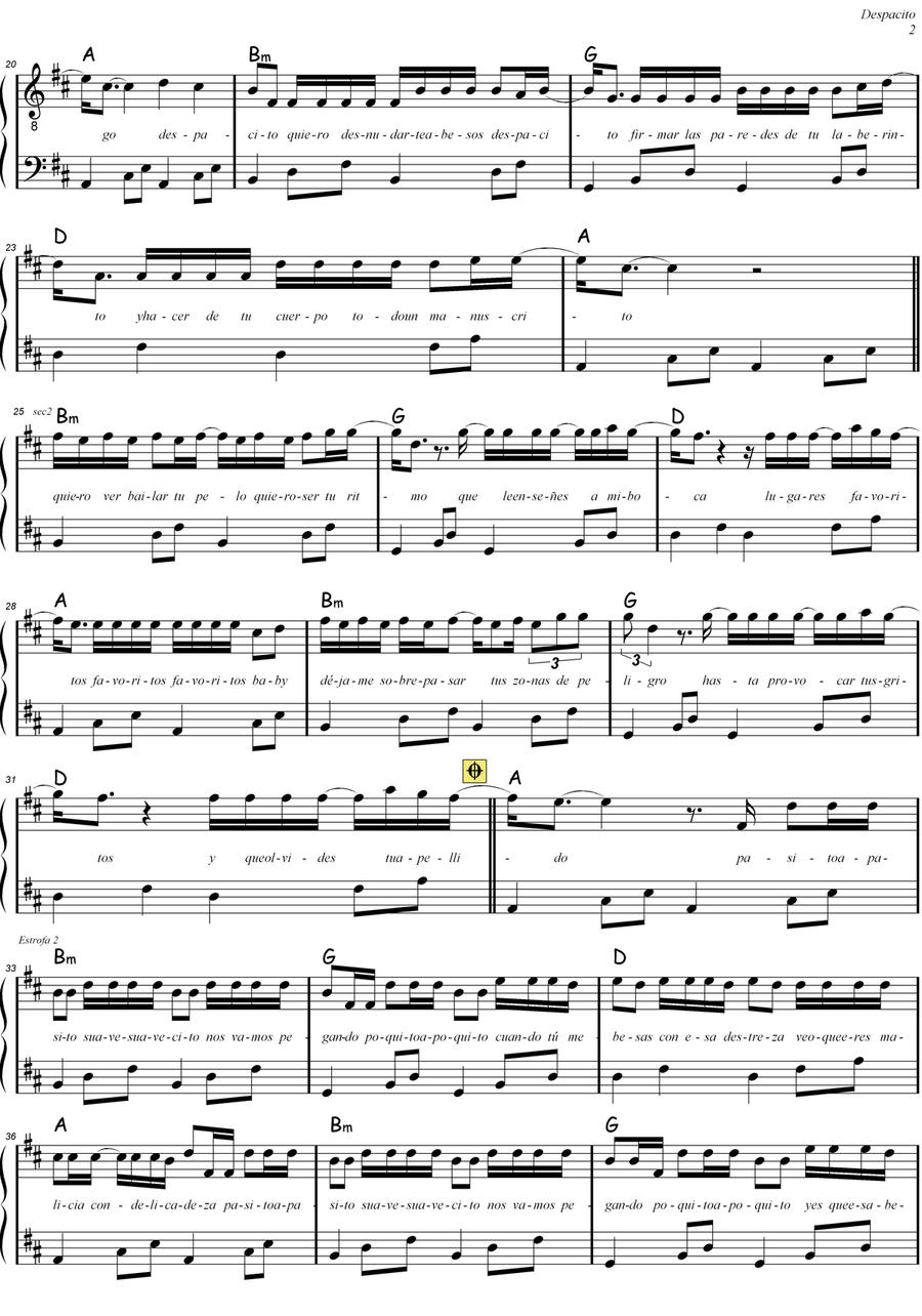 Despacito Accordion scores gallery preview page 2