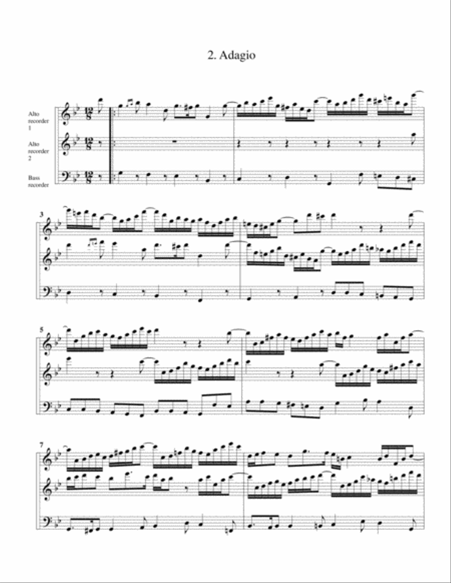 Trio sonata for organ, no.1, BWV 525 (arrangement for 3 recorders) Recorder scores gallery preview page 6