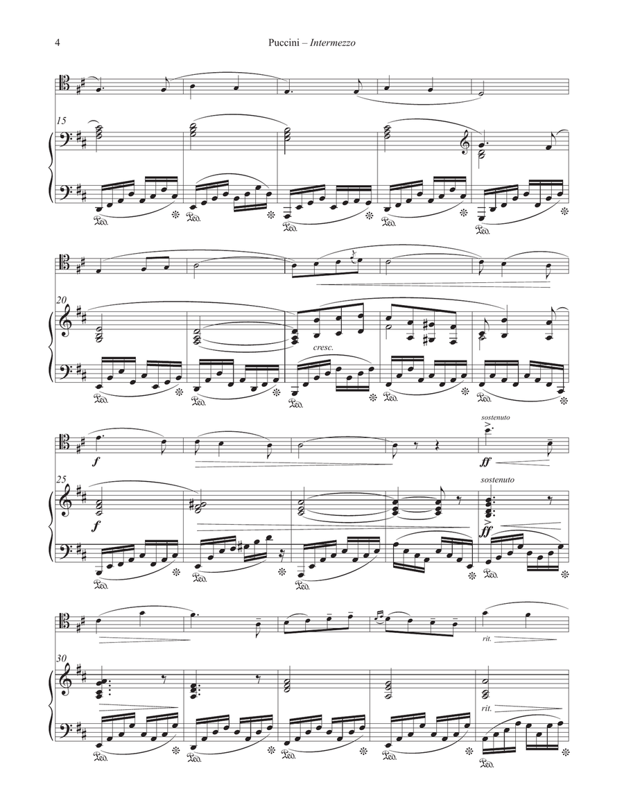 Intermezzo from the opera Manon Lescaut for Trombone and Piano Piano scores gallery preview page 5