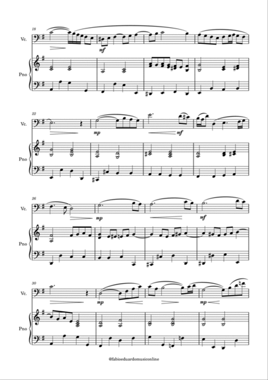 Air On The G String (Bach) - PDF Sheet Music + MP3 Playback Piano scores gallery preview page 3