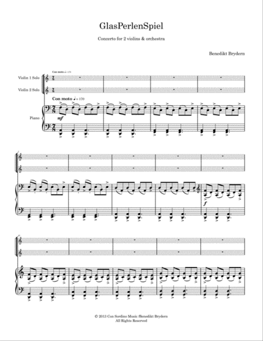 GlasPerlenSpiel - Double Concerto for 2 violins String Duet scores gallery preview page 2