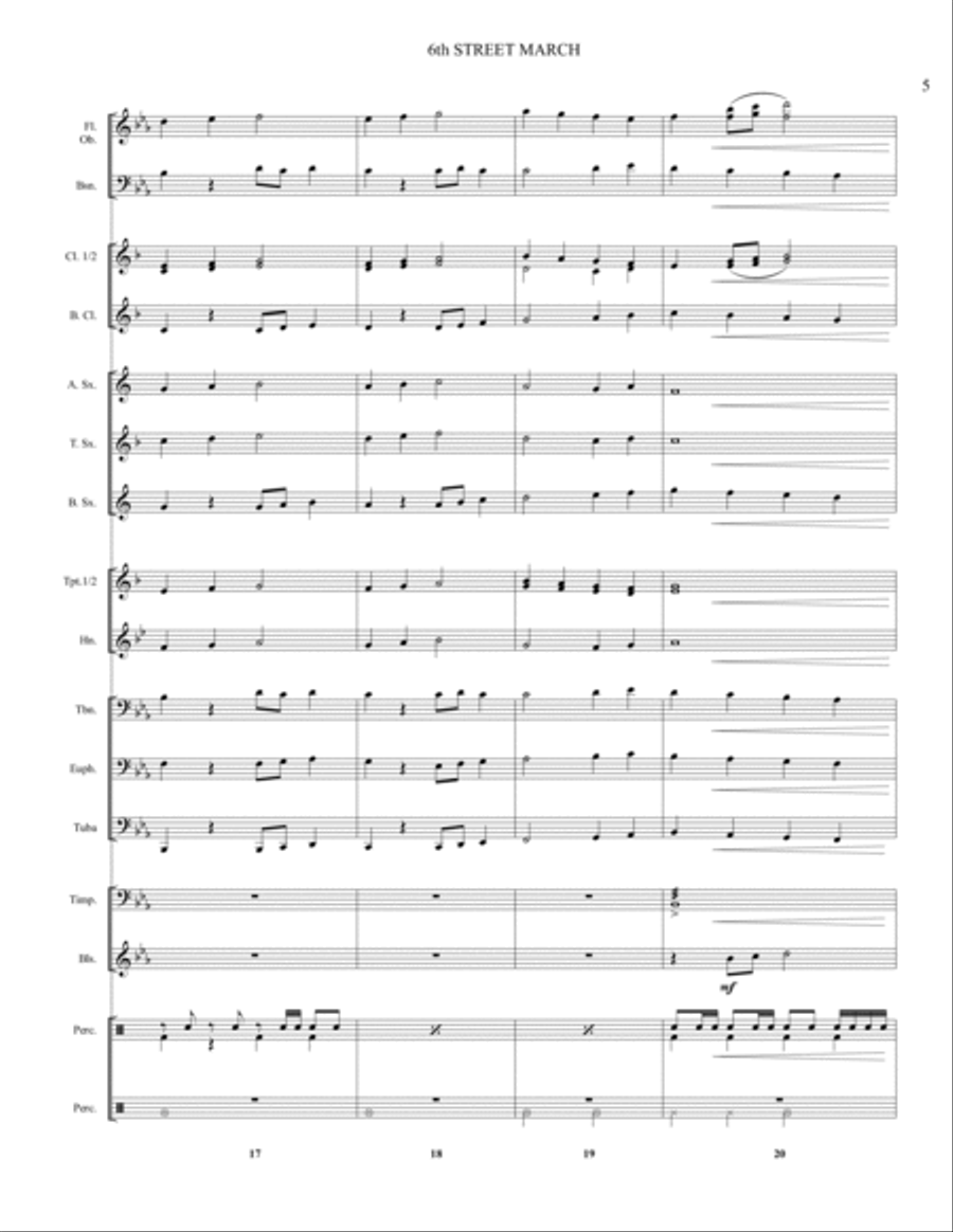 6th Street March 6th Street March Marching Band scores gallery preview page 6