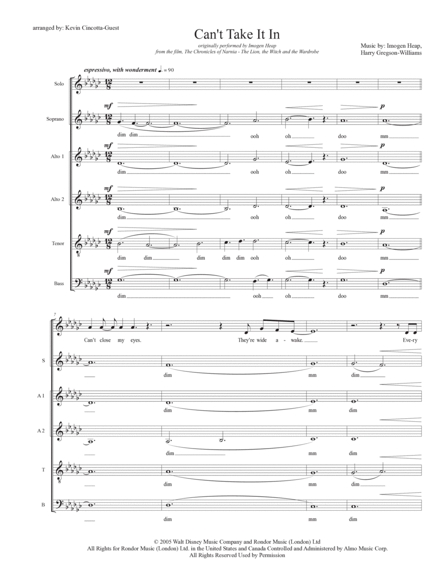 Can't Take It In 4-Part scores gallery preview page 1