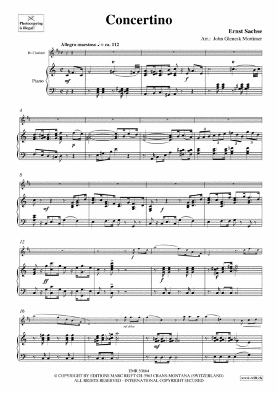Concertino Clarinet Solo scores gallery preview page 6
