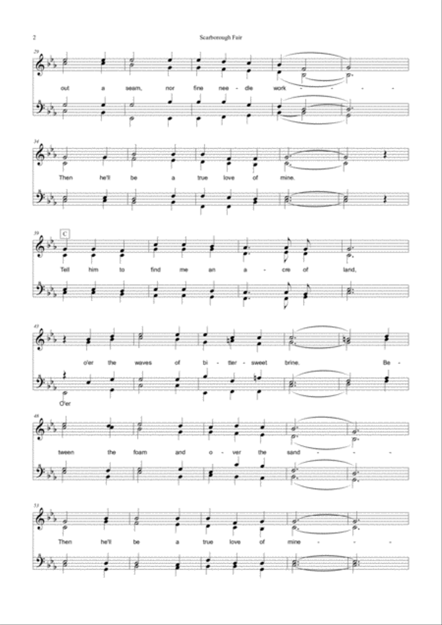 Scarborough Fair SSAA scores gallery preview page 2
