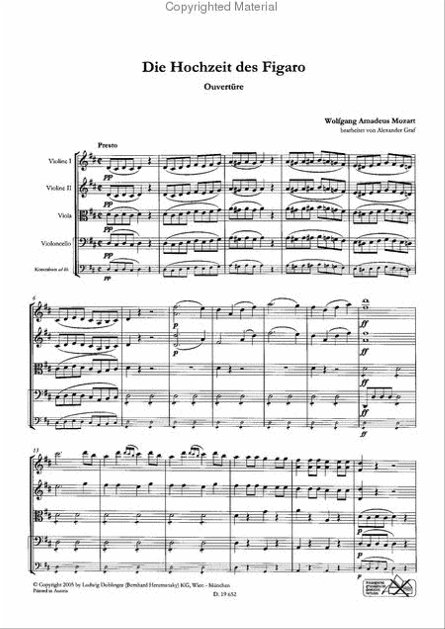 Ouverture zur Oper Die Hochzeit des Figaro Score and Part scores gallery preview page 2