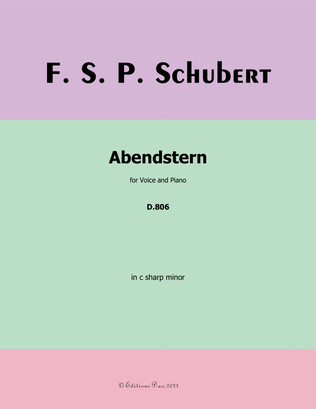 Book cover for Abendstern, by Schubert, in c sharp minor