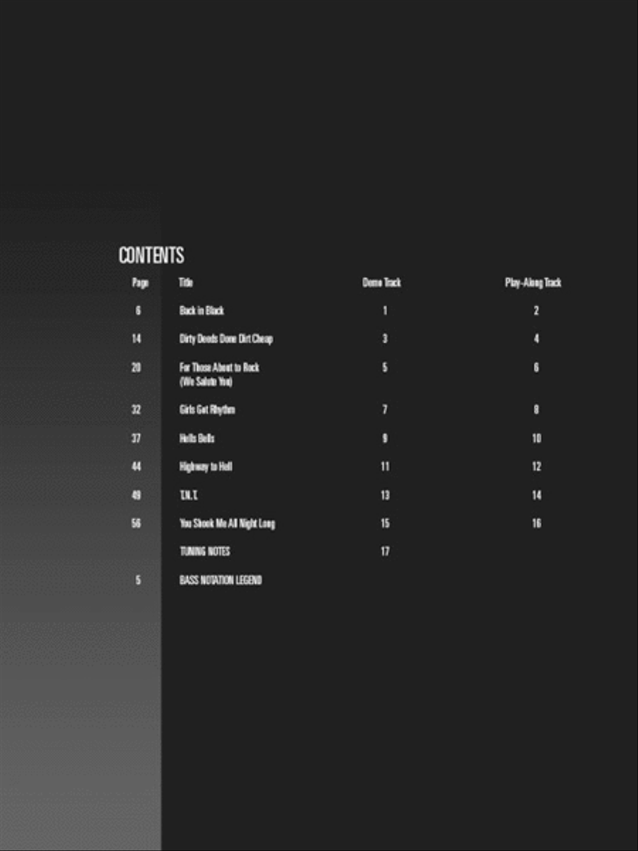 AC/DC AC/DC Bass Guitar Tablature scores gallery preview page 2