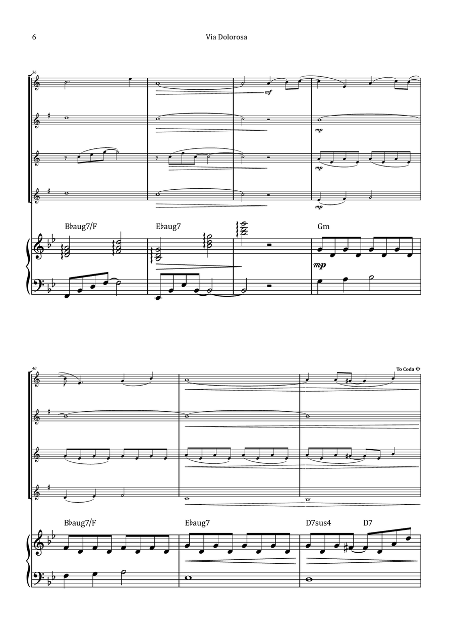Via Dolorosa Saxophone Quartet scores gallery preview page 6