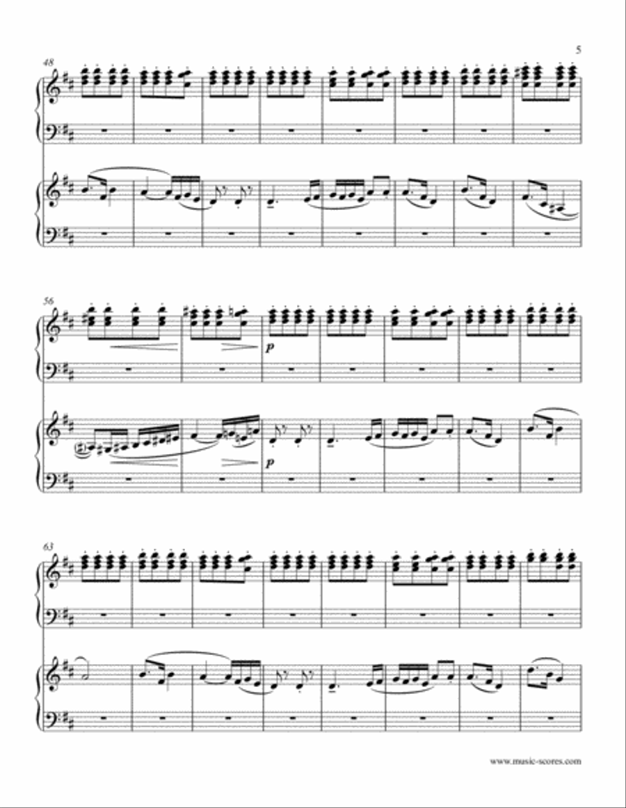 Czardas: Hungarian Dance from Coppelia - Piano Duet Piano Duet scores gallery preview page 5