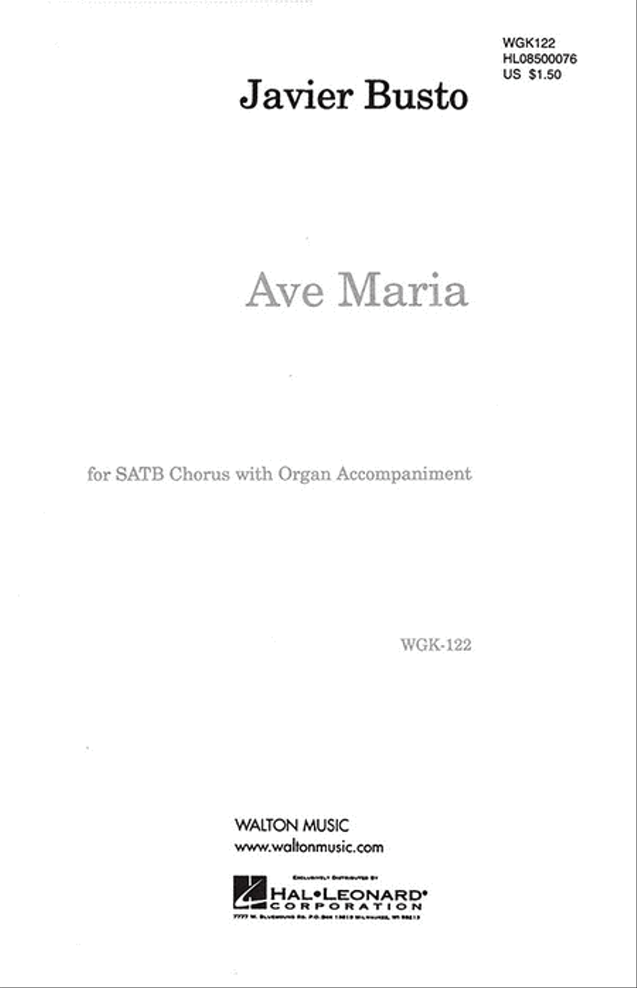 Ave Maria - SATB Ave Maria - SATB 4-Part scores gallery preview page 1