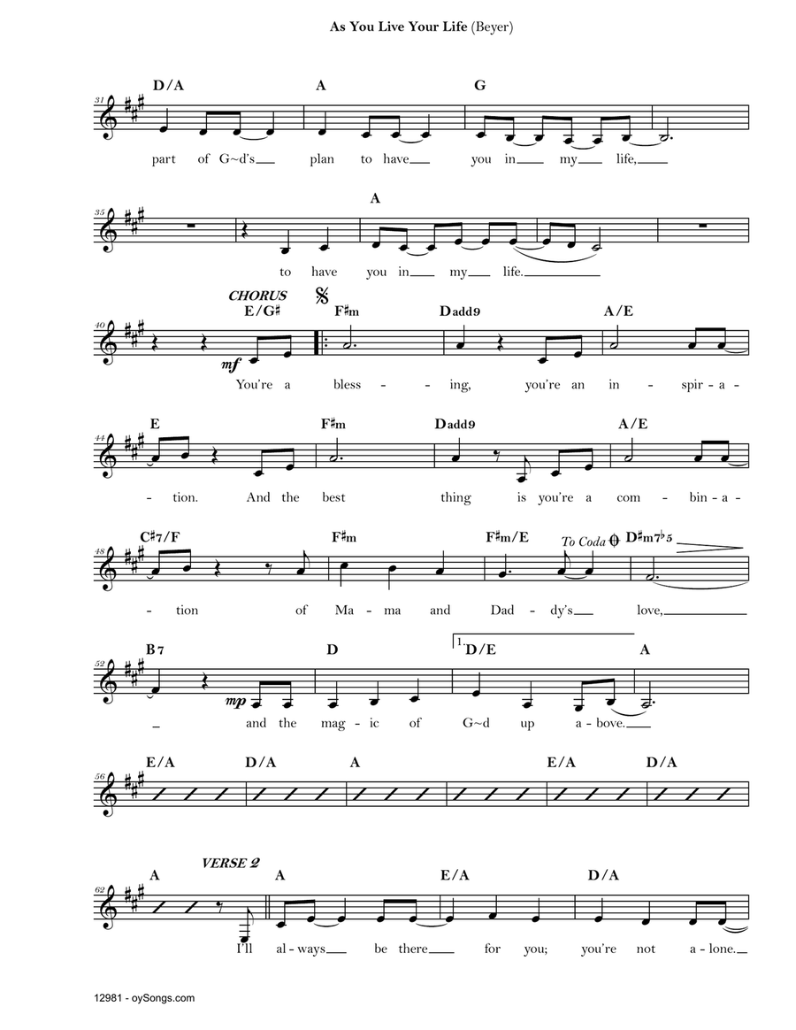 As You Live Your Life Guitar scores gallery preview page 2