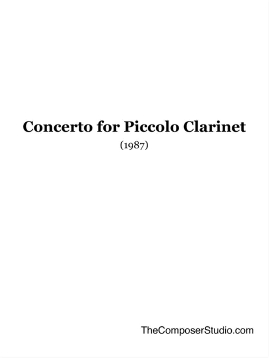 Concerto for Piccolo Clarinet Small Ensemble scores gallery preview page 2
