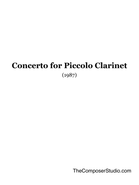 Concerto for Piccolo Clarinet image number null