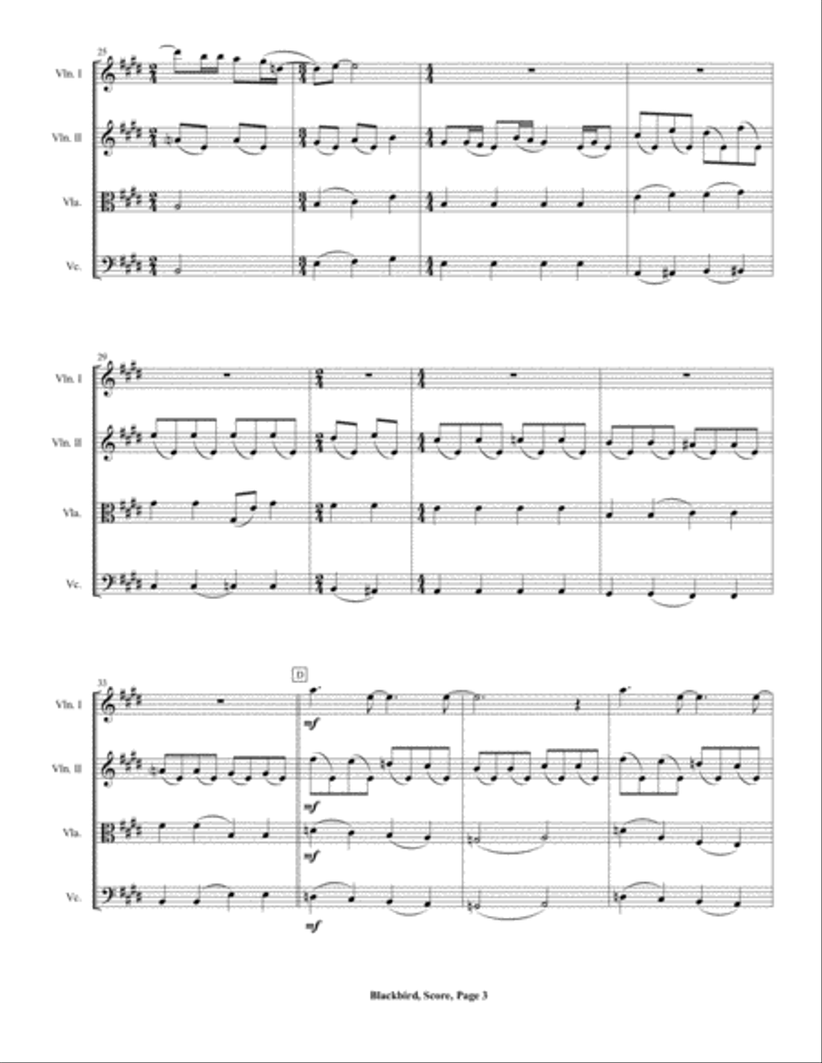 Blackbird String Quartet scores gallery preview page 5