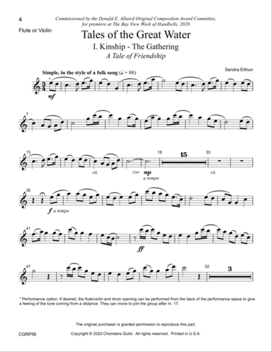 Tales of the Great Water (Set of Instrument Parts) Handbell scores gallery preview page 4