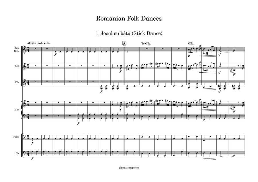 Romanian Folk Dances Romanian Folk Dances Percussion Ensemble scores gallery preview page 2