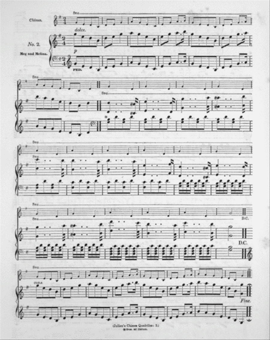The Chimes. Jullien's Chimes Quadrilles Piano Solo scores gallery preview page 3