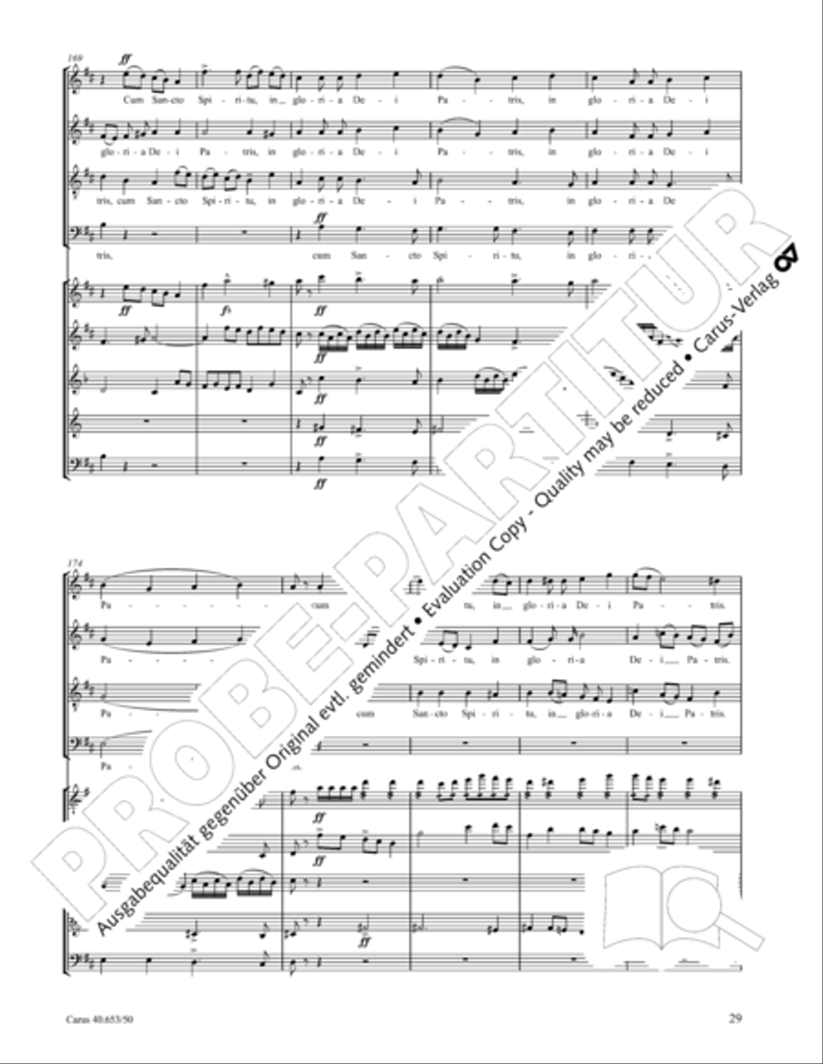 Mass in D Major (Missa in D) 4-Part scores gallery preview page 30