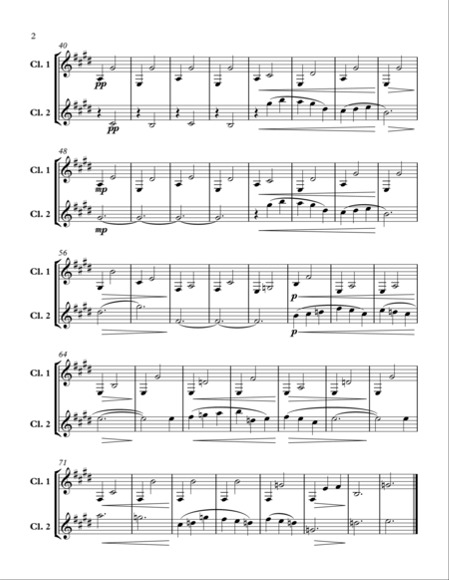 Three Gymnopedies (Clarinet Duet) Clarinet Duet scores gallery preview page 3