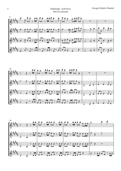 Hallelujah from Messiah by Handel for Alto Sax Quartet image number null