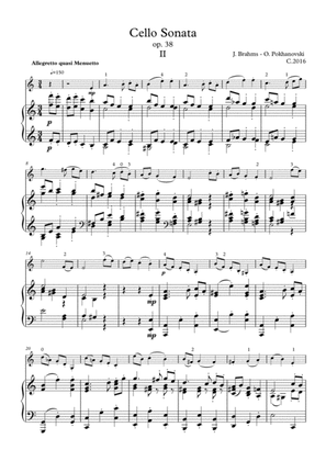 Brahms Cello Sonata op.38: Menuet for violin and piano