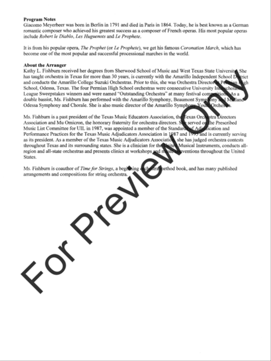 Coronation March (Score) String Orchestra scores gallery preview page 3