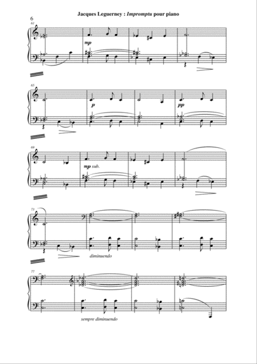 Jacques Leguerney: Impromptu for piano Piano Solo scores gallery preview page 6