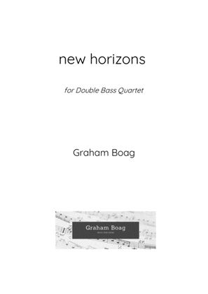 Book cover for 'new horizons' for Double Bass Quartet