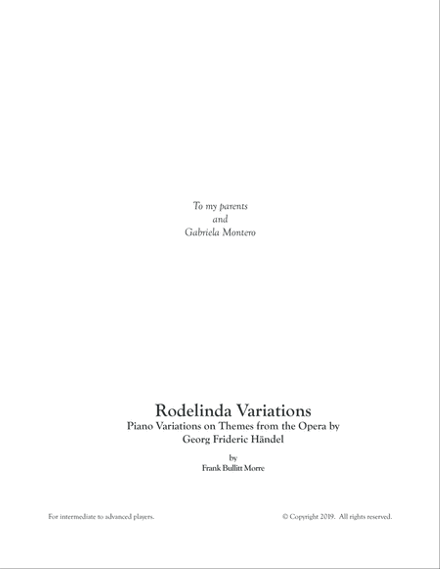 Rodelinda Variations: Piano variations on themes from the Opera by GF Handel Piano Solo scores gallery preview page 2