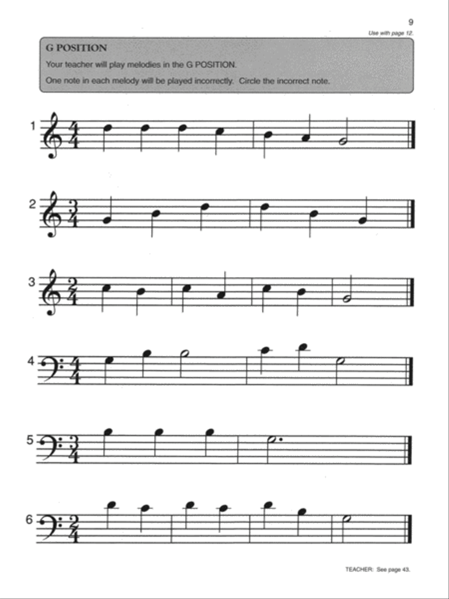 Alfred's Basic Piano Prep Course Activity & Ear Training, Book D Piano Method scores gallery preview page 2