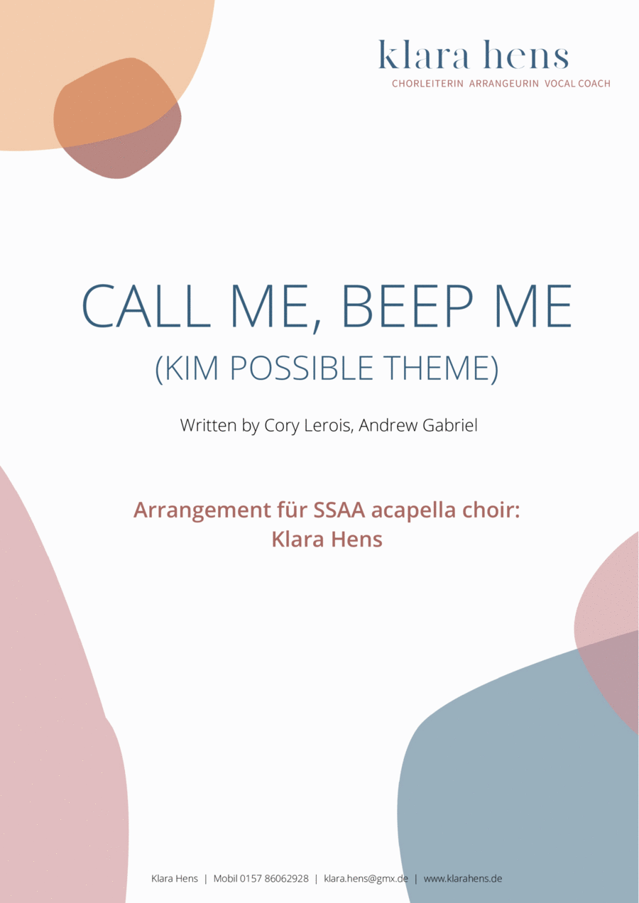 Call Me Beep Me SSAA scores gallery preview page 1