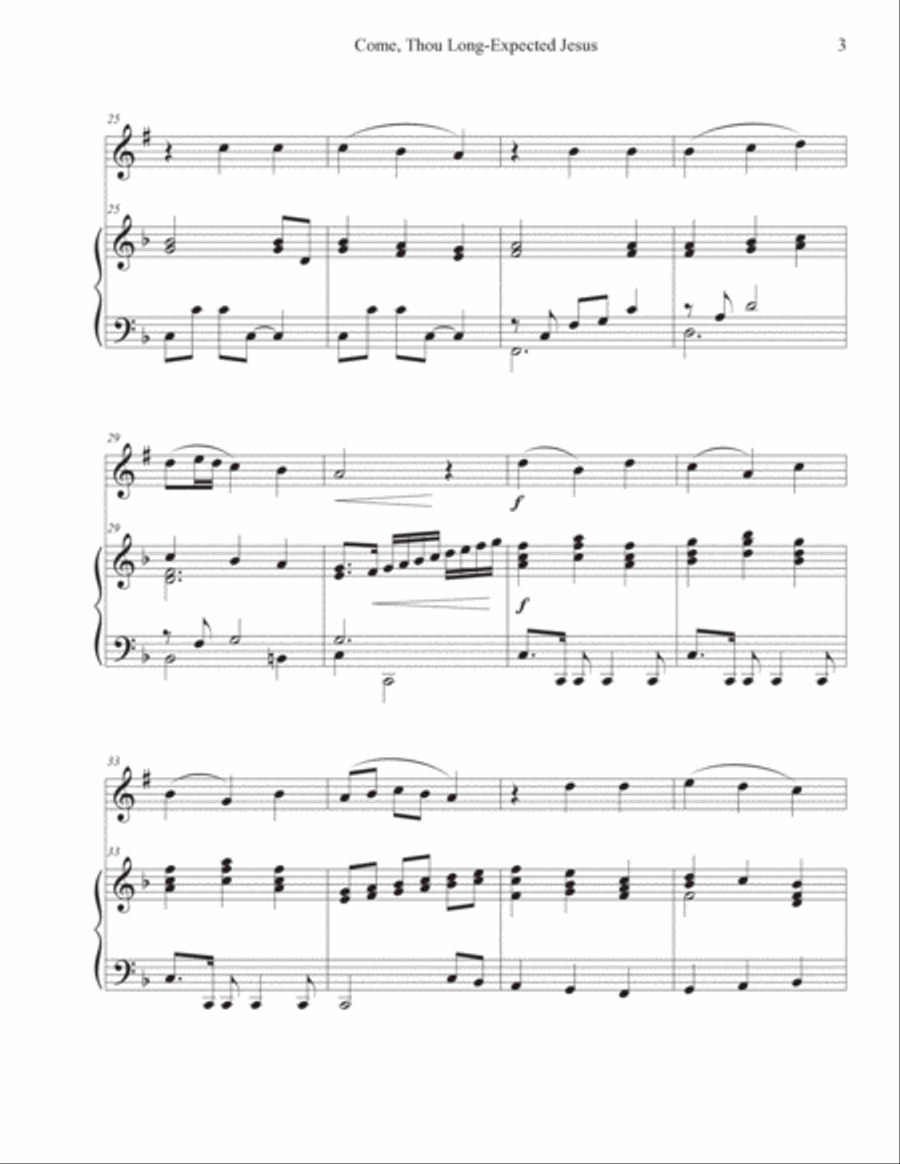 Come, Thou Long-Expected Jesus (Clarinet-Piano) Clarinet Solo scores gallery preview page 3