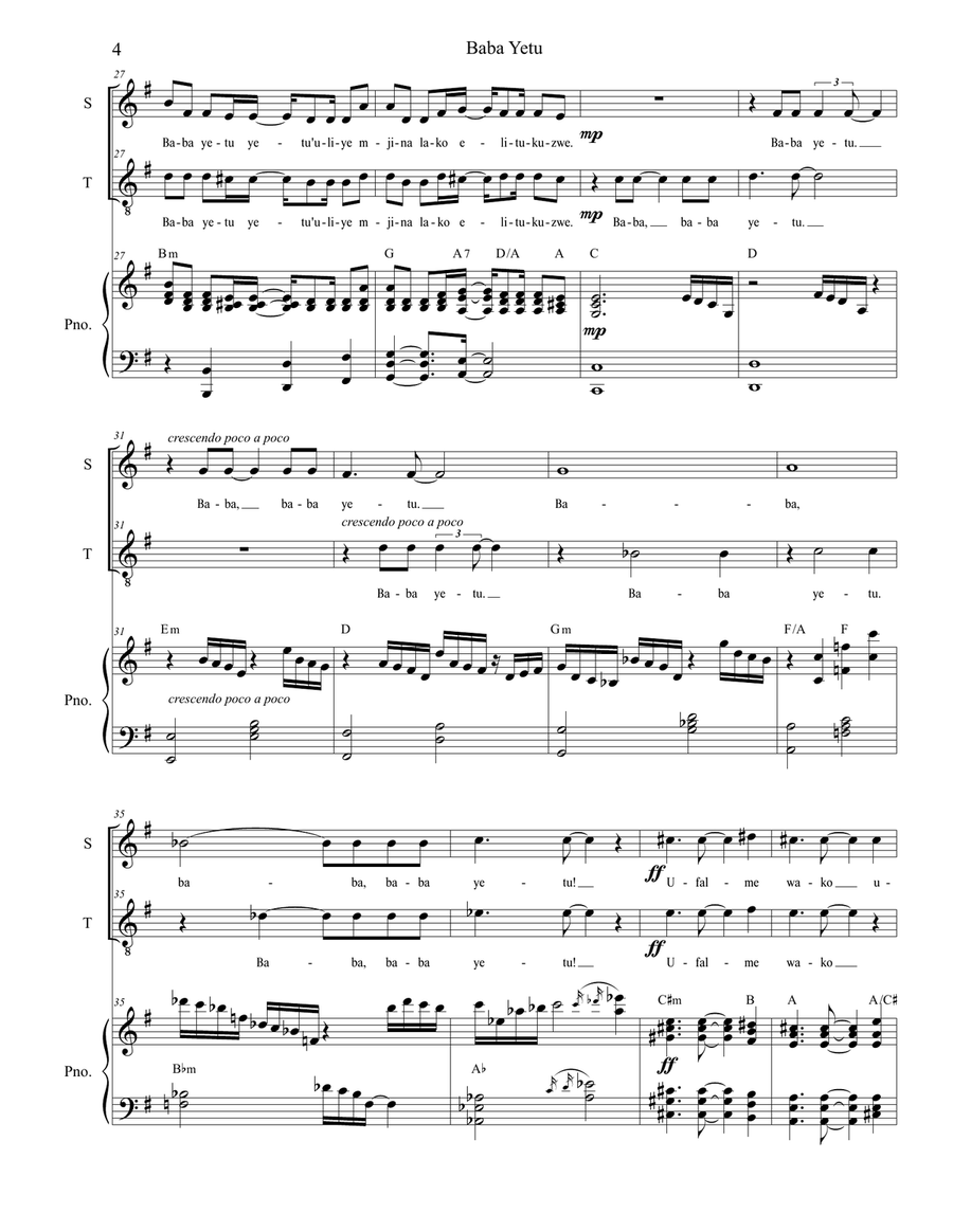 Baba Yetu 2-Part scores gallery preview page 4
