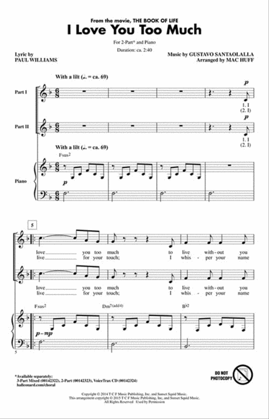 I Love You Too Much 2-Part scores gallery preview page 2