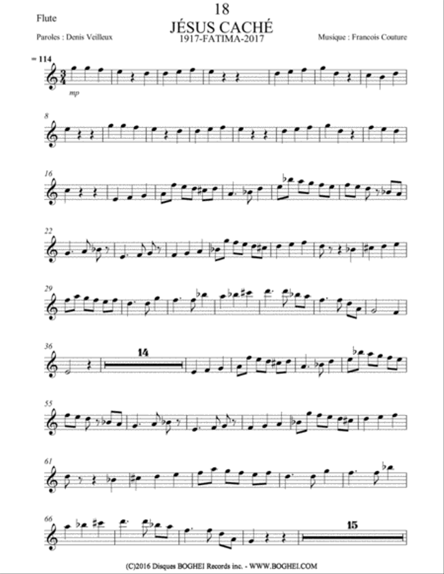 JÉSUS CACHÉ - 1917 FATIMA 2017 Small Ensemble scores gallery preview page 1