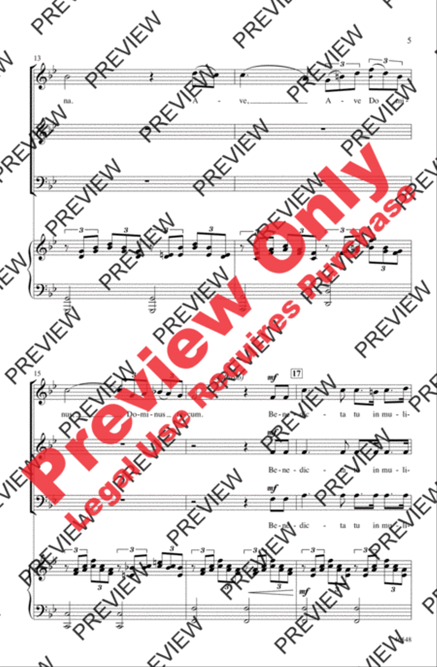 Ave Maria Ave Maria 3-Part scores gallery preview page 5