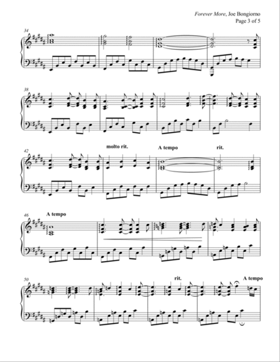 Forever More - by Joe Bongiorno Piano Solo scores gallery preview page 3
