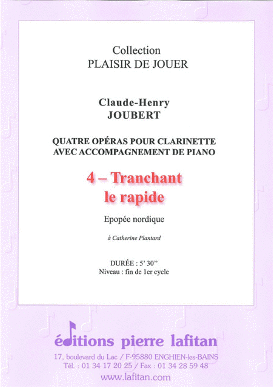 4 Opéras - 4 - Tranchant Le Rapide Clarinet Solo scores gallery preview page 1