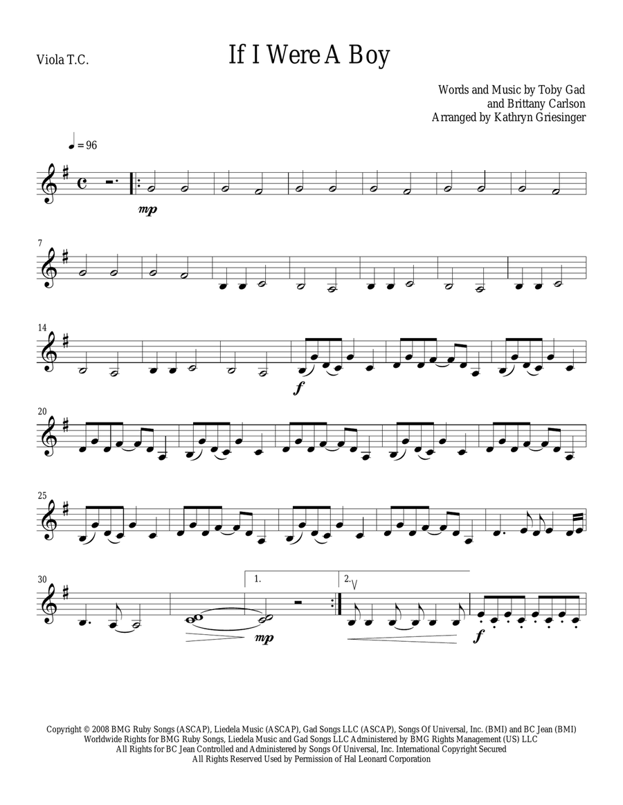 If I Were A Boy String Quartet scores gallery preview page 5