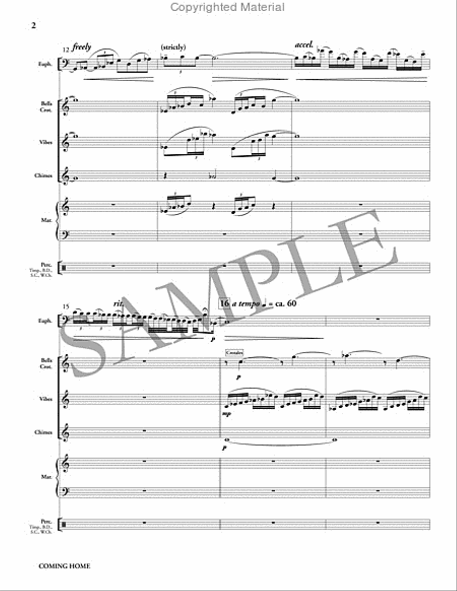 Coming Home (PE score & parts) Percussion Ensemble scores gallery preview page 3
