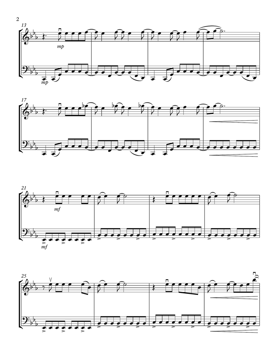 She Will Be Loved String Duet scores gallery preview page 2