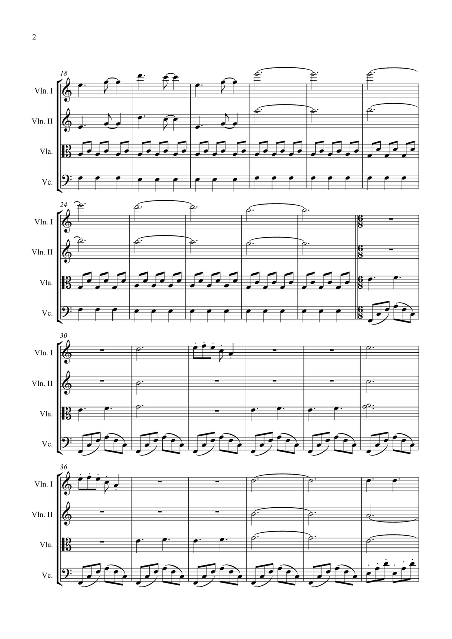 Downton Abbey (theme) String Quartet scores gallery preview page 2
