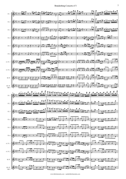 Brandenburg Concerto n°3 - Complete for Flute Choir image number null