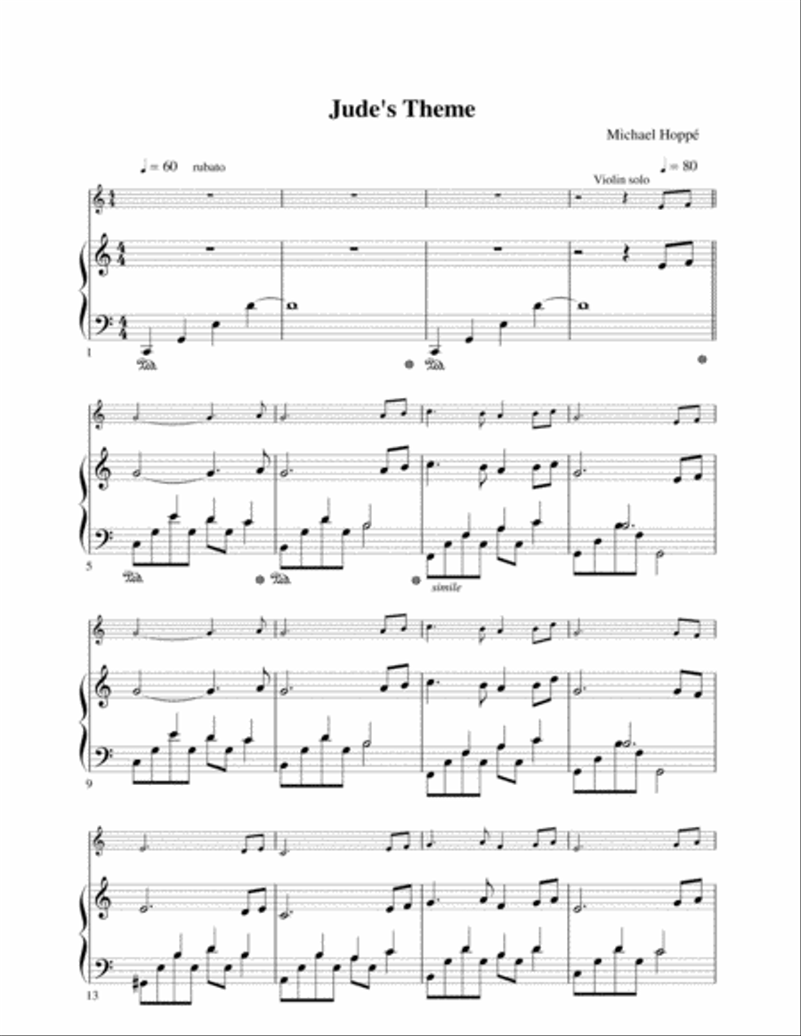 Jude's Theme Violin Solo scores gallery preview page 1
