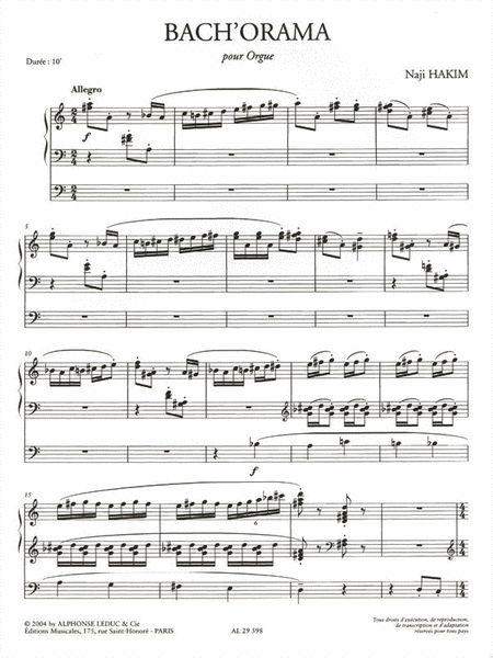 Bach'orama Fantaisie Pour Orgue Sur Les Themes De J.s. Bach
