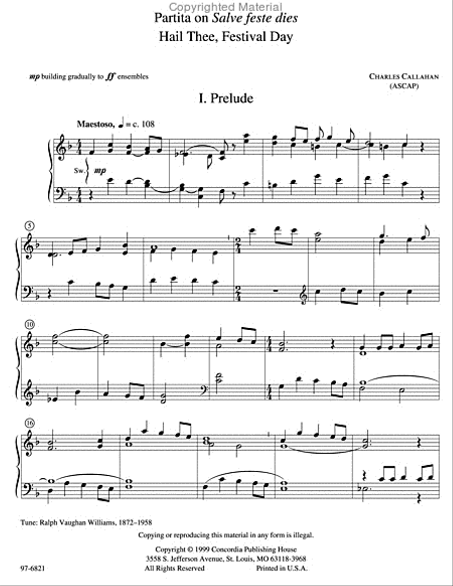 Partita on Salve feste dies / Hail Thee, Festival Day Organ scores gallery preview page 2
