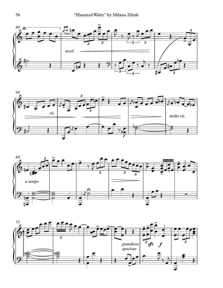 Haunted Waltz Piano Solo scores gallery preview page 4